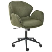Fotele i krzesła biurowe - Beliani Krzesło obrotowe BELMAR Zielony - miniaturka - grafika 1