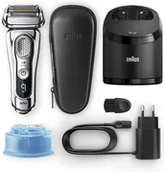 Golarki męskie - Golarka bezprzewodowa Braun Series 9 9395cc chrom Stacja Etui Skóra mokro - miniaturka - grafika 1