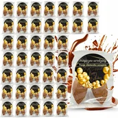 Desery dla dzieci - 40x CIASTECZKO Z WRÓŻBĄ MAGICZNE URODZINY DLA GOŚCI CZEKOLADOWE + naklejka - miniaturka - grafika 1