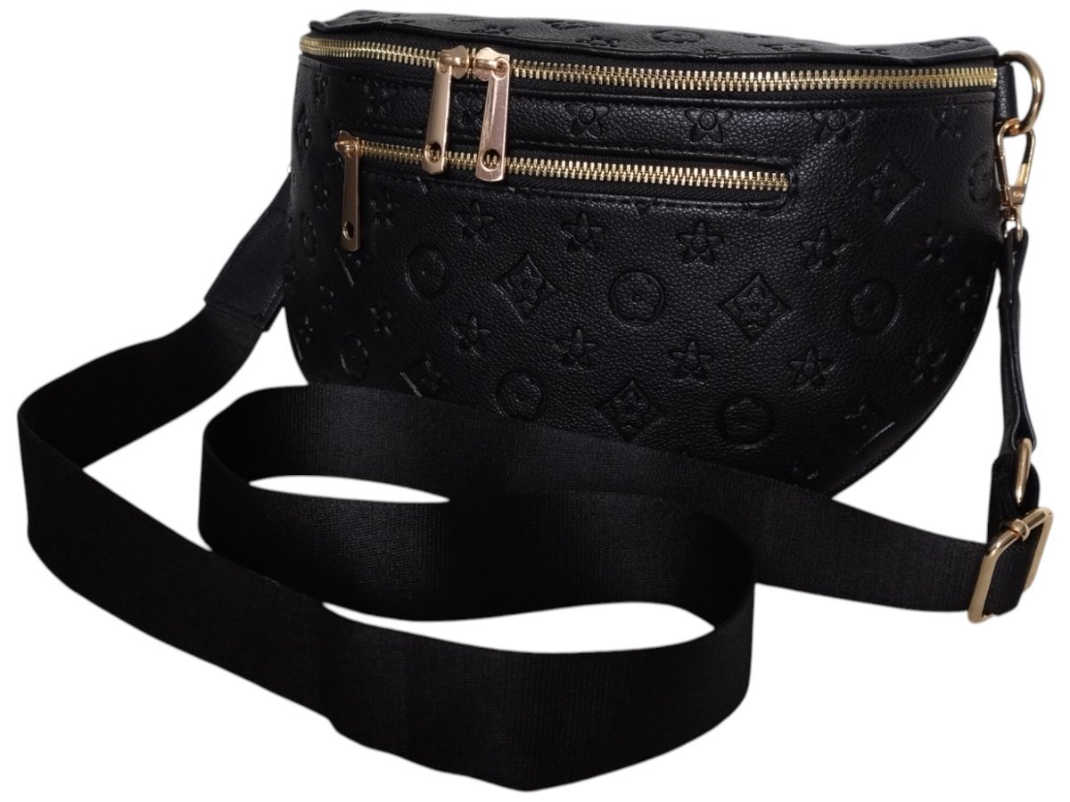 Nerka Damska Na Ramię, Czarna Torebka Damska, Saszetka Na Szerokim Pasku