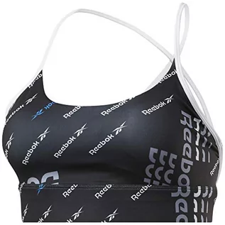 Biustonosze - Reebok Damski biustonosz sportowy Wor AOP Bra czarny czarny XS FK6851 - grafika 1