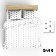 Pościel - Pościel 200x220 R063 biała gwiazdki szare 126N - miniaturka - grafika 1