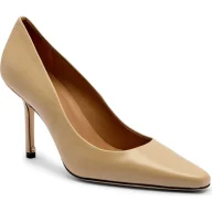 Czółenka - BOSS BLACK Skórzane szpilki Charlize_Pump90_NA - miniaturka - grafika 1