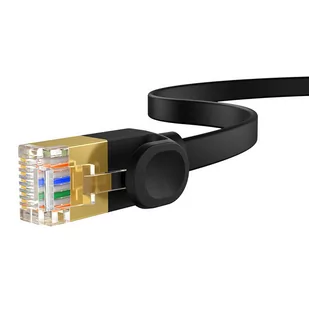 Płaski kabel sieciowy Baseus Ethernet RJ45, Gigabit, Cat.7, 8 m (czarny) - Kable miedziane - miniaturka - grafika 4