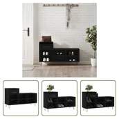 Szafki na buty - Stojak na buty The Living Store czarny 102x36x60 cm materiał drewnopochodny - miniaturka - grafika 1