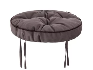 Poduszka siedzisko na krzesło okrągła, Zośka Fancy, Brązowa, 38 cm - Poduszki na krzesła - miniaturka - grafika 1