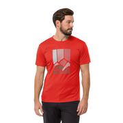 Koszulki męskie - T-shirt męski Jack Wolfskin PEAK GRAPHIC T M strong red - S - miniaturka - grafika 1