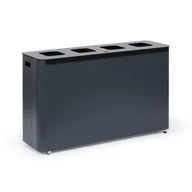 Kosze na śmieci - Kosz na śmieci do segregacji, 4 x 60 l, lakierowany szary - miniaturka - grafika 1