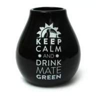 Inne naczynia kuchenne - Matero Ceramico LUKA NEGRO 350 ml z z logo MATE GREEN - miniaturka - grafika 1