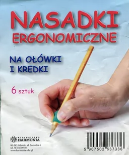 Wydawnictwo Harmonia Nasadki ergonomiczne na ołówki i kredki 6 szt - Ołówki - miniaturka - grafika 1