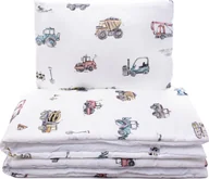 Pościel dla dzieci - PULP-KOMPLET POŚCIELI Z BAWEŁNY SATYNOWEJ 100X135CM MASZYNY - miniaturka - grafika 1