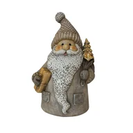 Ozdoby bożonarodzeniowe - Figurka ceramiczna mikołaj 12 x 9,2 x 20,8 cm beżowa - miniaturka - grafika 1