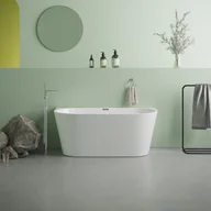 Wanny - VENTE-UNIQUE Wanna półwolnostojąca - 175L - 130 x 71,5 x 58 cm - Biały - Akryl - DIVINA - miniaturka - grafika 1