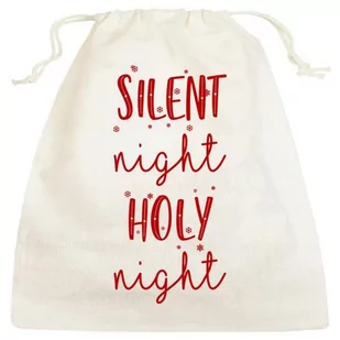 Woreczek bawełniany świąteczny SILENT NIGHT HOLY 25x28cm 145g - Ozdoby bożonarodzeniowe - miniaturka - grafika 1