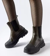 Botki damskie - Zielone buty na sportowej podeszwie Ermanno-39 - miniaturka - grafika 1