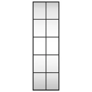Lustro ścienne, czarne, 30x100 cm, prostokątne, żelazo  Lumarko! - Lustra - miniaturka - grafika 1