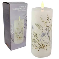 Świece - ŚWIECA WOSKOWA LED KWIATY ŚWIECZKA NA BATERIE OZDOBA Z EFEKTEM PŁOMIENIA - miniaturka - grafika 1