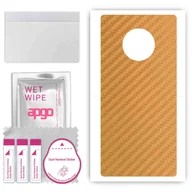 Szkła hartowane na telefon - Folia naklejka skórka strukturalna na TYŁ do Huawei Mate 30 -  Carbon Złoty - apgo SKINS - miniaturka - grafika 1