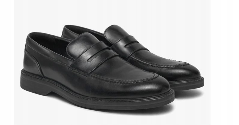 CLARKS PÓŁBUTY SKÓRZANE MĘSKIE WSUWANE CZARNE 41 16DA