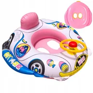 Krzesełka do karmienia - Ponton Z Kierownicą Kółko Do Pływania 66cm Dmuchane Kolo do Plywania Rozowy - miniaturka - grafika 1