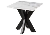 Ławy i stoliki kawowe - BARCELONA Stolik #315 Metal czarny + Marmur biały 55x55x55 cm - miniaturka - grafika 1