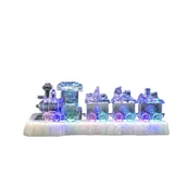 Ozdoby bożonarodzeniowe - Pozytywka akrylowy pociąg na śniegu 9LED 8 melodii - miniaturka - grafika 1