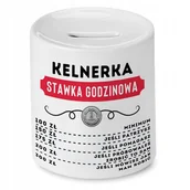 Skarbonki - Dla Kelnerki Skarbonka na Urodziny na Prezent z Nadrukiem ze Zdjęciem + Opakowanie na prezent (wzór 04) - miniaturka - grafika 1