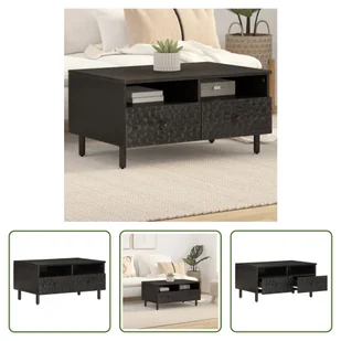 The Living Store stolik kawowy czarny 80x54x40 cm lite drewno mango - Ławy i stoliki kawowe The Living Store stolik kawowy czarny 80x54x40 cm lite drewno mango - Ławy i stoliki kawowe - miniaturka - grafika 1