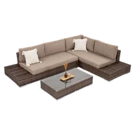 Meble ogrodowe - Narożnik Technorattanowy Verona Brown - miniaturka - grafika 1