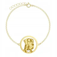 Bransoletki - Bransoletka Złota z psem Dog Niemiecki 925 Prezent DEDYKACJA GRAWER GRATIS - miniaturka - grafika 1