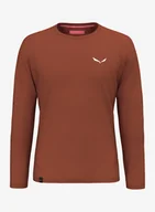 Bluzy sportowe męskie - Bluza bez kaptura Salewa Pedroc Dry L/S Tee - bombay brown - miniaturka - grafika 1