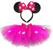 Dodatki do strojów karnawałowych - Strój Kostium Przebranie Myszka Minnie Miki Opaska Spódniczka Tutu 86/104 - miniaturka - grafika 1