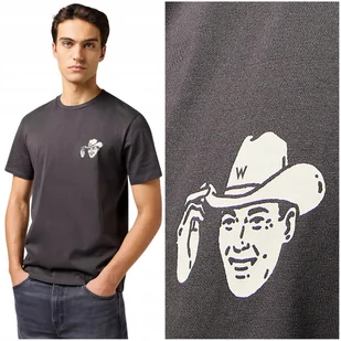 Wrangler SMALL GRAPHIC TEE czarna bawełniana koszulka t-shirt kowboy S - Koszulki męskie - miniaturka - grafika 1