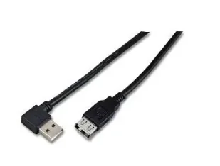MicroConnect USB2.0 Przeduenie A-A 1,5m M-F Z ktow wtyczk A. Czarny - Kable USB - miniaturka - grafika 1