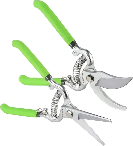 Nożyce Ogrodowe 2-częściowe Sekator Do Kwiatów Sprężynowy 20cm