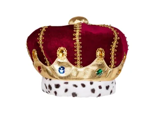 Czapka korona króla bordowa - 1 szt. - Dodatki do strojów karnawałowych - miniaturka - grafika 1