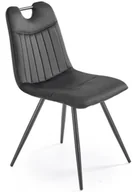 Krzesła - Czarne tapicerowane krzesło na metalowych nogach B4-S02 - miniaturka - grafika 1