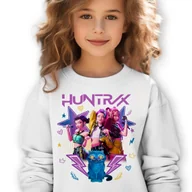 Bluzy dla dziewczynek - Bluza Dziecięca Biała KPOPOWE WOJOWNICZKI K-pop Muzyka Wzory Rozmiar 116 cm - miniaturka - grafika 1