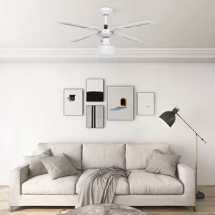 VidaXL Lumarko Wentylator sufitowy z lampą, 106 cm, biały 51487 - Wentylatory sufitowe - miniaturka - grafika 1