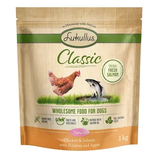 Lukullus Classic Junior, kurczak i łosoś (bez zbóż) - 1 kg - Sucha karma dla psów - miniaturka - grafika 1