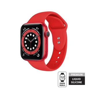 Apple Crong Pasek Crong Liquid Band do Watch 38/40 mm czerwony CRG-40LQB-RED - Akcesoria do smartwatchy - miniaturka - grafika 4