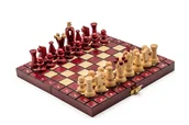Gry planszowe - Szachy Królewskie mini wiśniowe/ szachy drewniane/duże figury/ producent - miniaturka - grafika 1