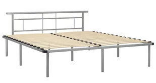 Szare metalowe łóżko małżeńskie 180x200 cm P2-K47 - Łóżka Szare metalowe łóżko małżeńskie 180x200 cm P2-K47 - Łóżka - miniaturka - grafika 1