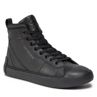 Półbuty męskie - Sneakersy Calvin Klein Jeans Vulcanized Mid Laceup Mix In Uc YM0YM00900 Triple Black 0GT - grafika 1