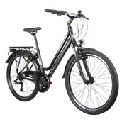 Rowery - Rower trekkingowy INDIANA X-Road 1.0 D19 26 cali damski Czarno-zielony - miniaturka - grafika 1