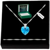 Łańcuszki - Srebrny Naszyjnik Serduszko Swarovski 925 Łańcuszek Zawieszka Dla Żony - miniaturka - grafika 1