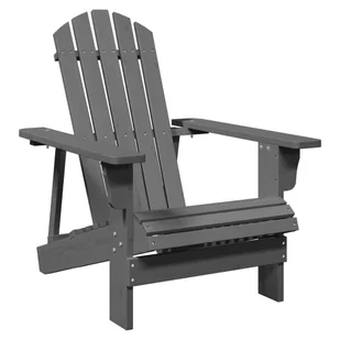 vidaXL Krzesło adirondack, szare, 69x85x90,5 cm, lite drewno jodłowe - Fotele i krzesła ogrodowe - miniaturka - grafika 1