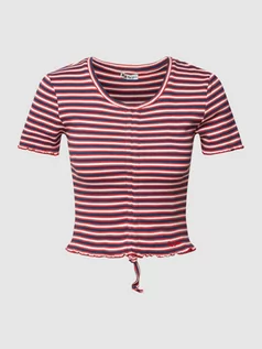 Koszulki i topy damskie - T-shirt krótki ze wzorem w paski model ‘CODY’ - grafika 1