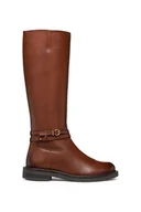 Kozaki damskie - Geox kozaki skórzane D SERILDA damskie kolor brązowy na płaskim obcasie D56WYA 00043 C6002 - miniaturka - grafika 1