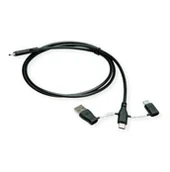 Kable USB - Kabel ROLINE USB 2.0, C-C, z blokadami ścieżek danych A+C, 1 m - miniaturka - grafika 1